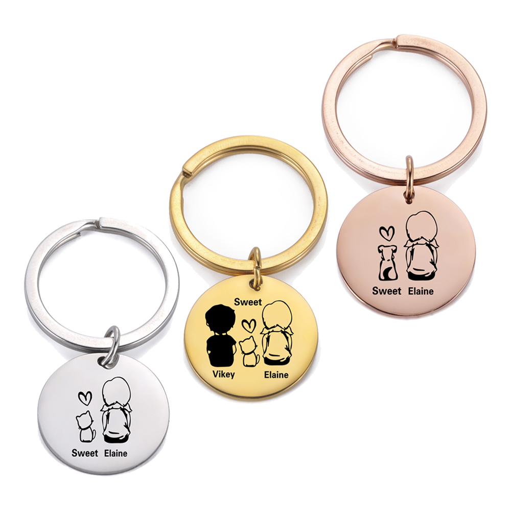 Family Personalized Keychain C - Initial Ring Custom reseña y precio