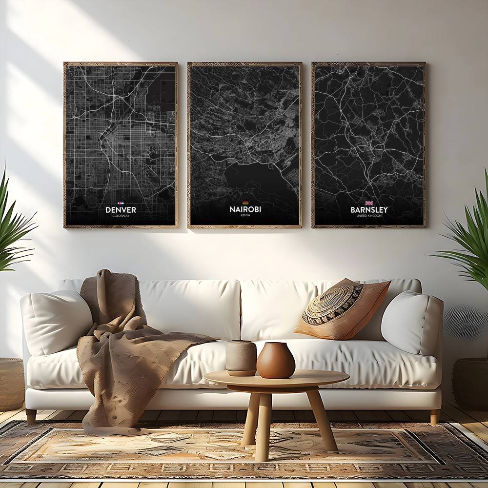 Paris London New York CUSTOM C - Custom Map Poster reseña y precio