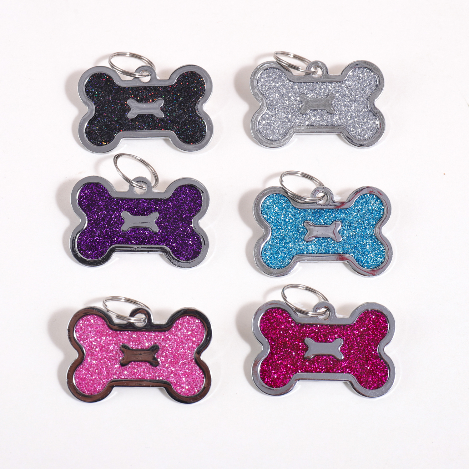 Glitter Custom Text Dog Tags C - Pet Portrait Custom reseña y precio