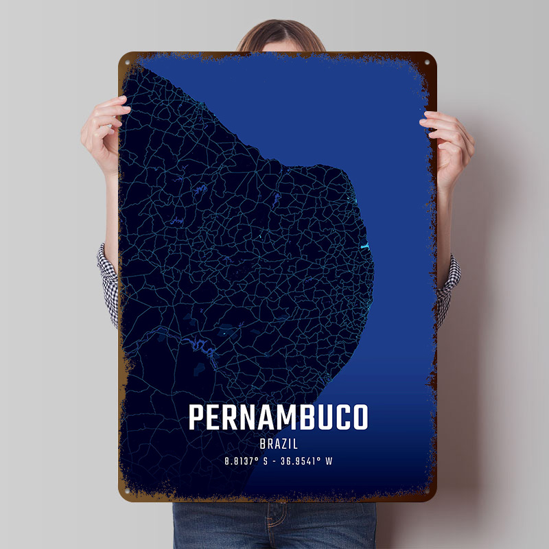 Pernambuco Midnight City Map M - Custom Map Poster reseña y precio