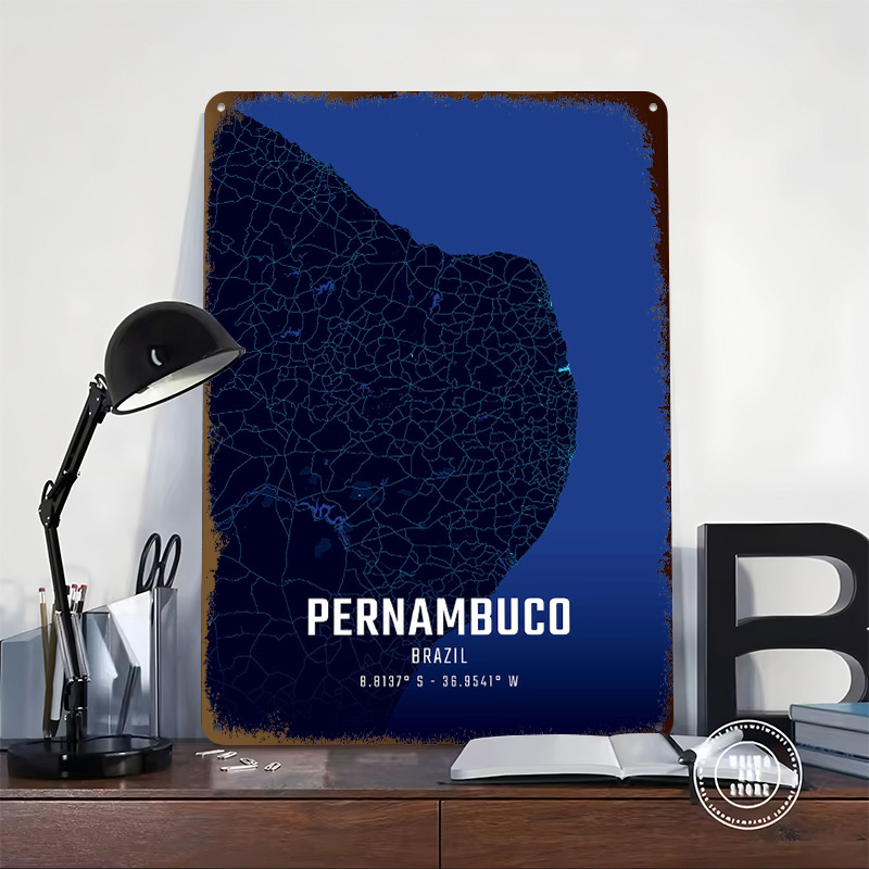 Pernambuco Midnight City Map M - Custom Map Poster reseña y precio