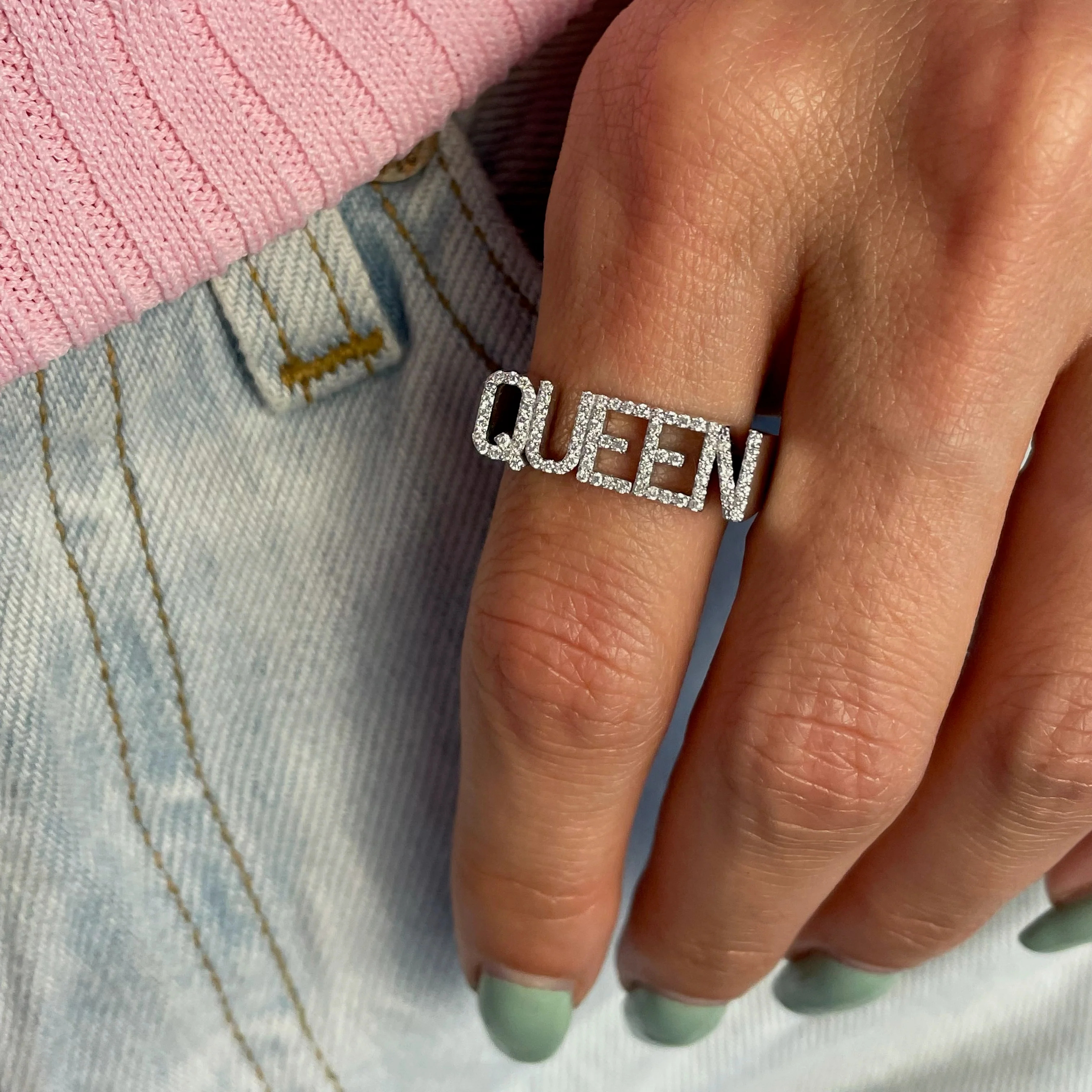 3D Name Ring Custom Diamond Na - Initial Ring Custom reseña y precio