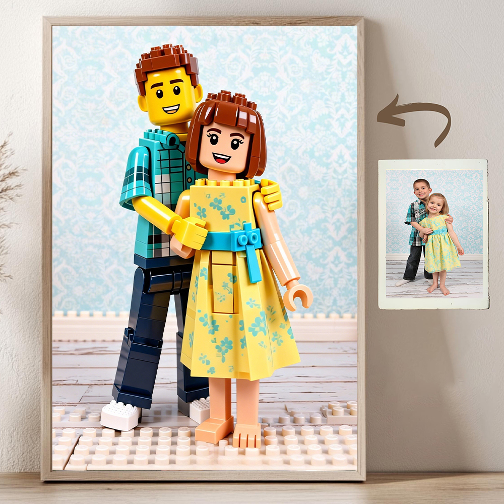 Custom Cartoon Building Block  - Custom Map Poster reseña y precio