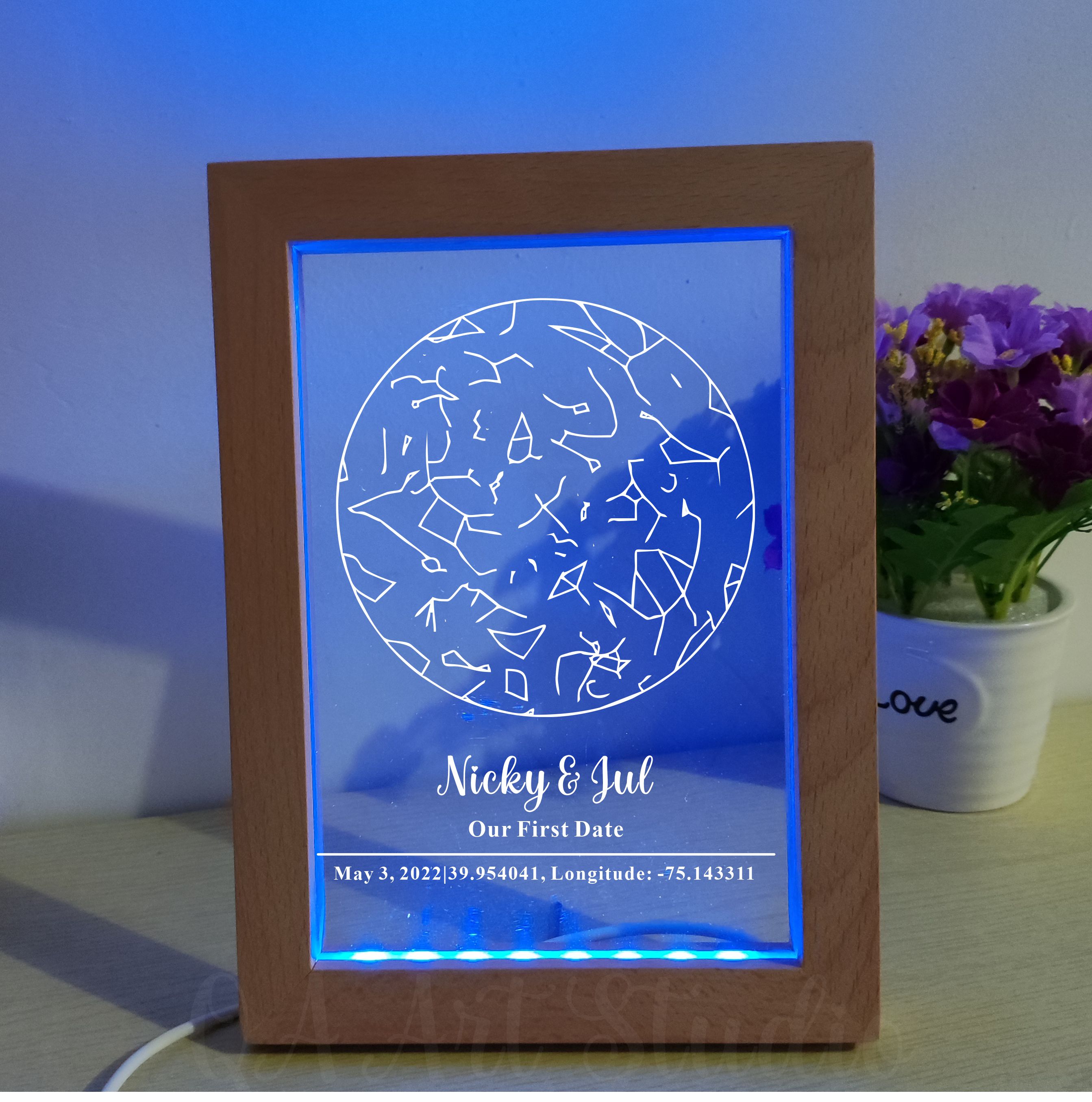 Personalized Wooden Acrylic Ni - Custom Star Map reseña y precio
