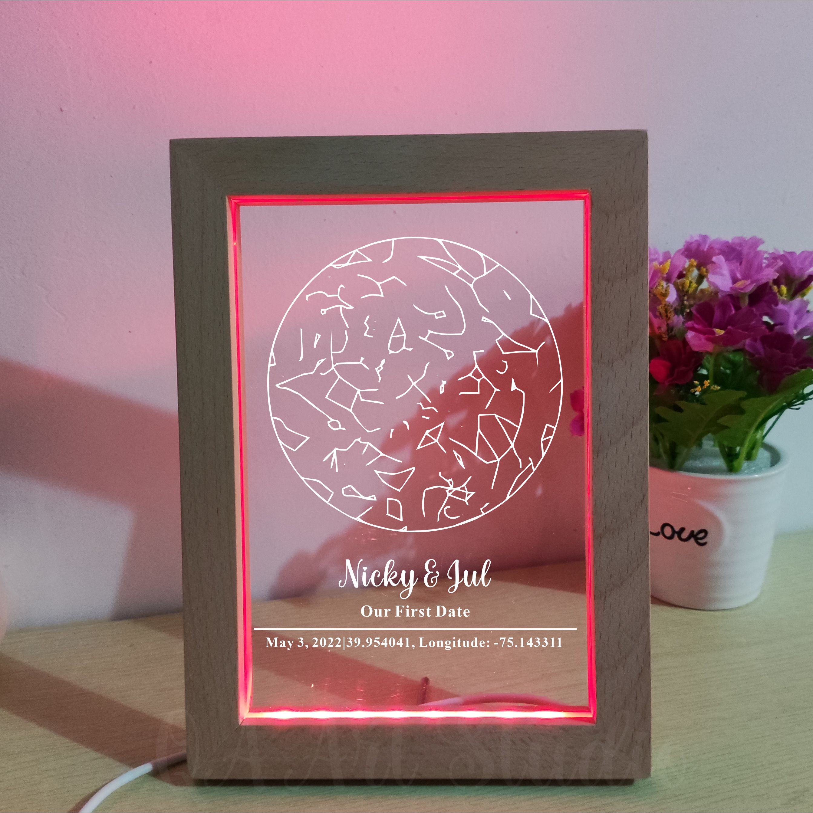 Personalized Wooden Acrylic Ni - Custom Star Map reseña y precio