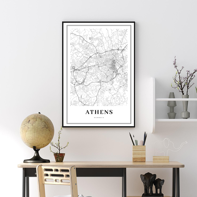 Greece Road Map Poster Black a - Custom Star Map reseña y precio