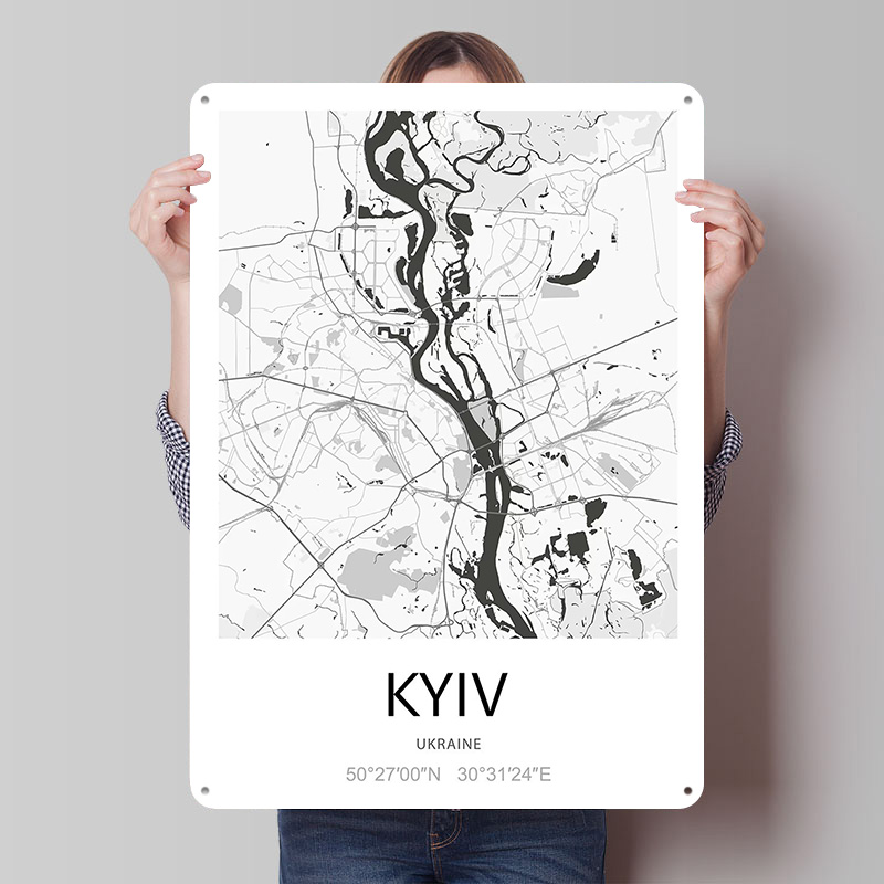 Kyiv City Map Printed Poster C - Custom Map Poster reseña y precio