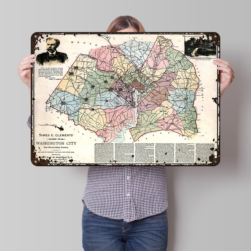 Map of Washington City Printed - Custom Map Poster reseña y precio