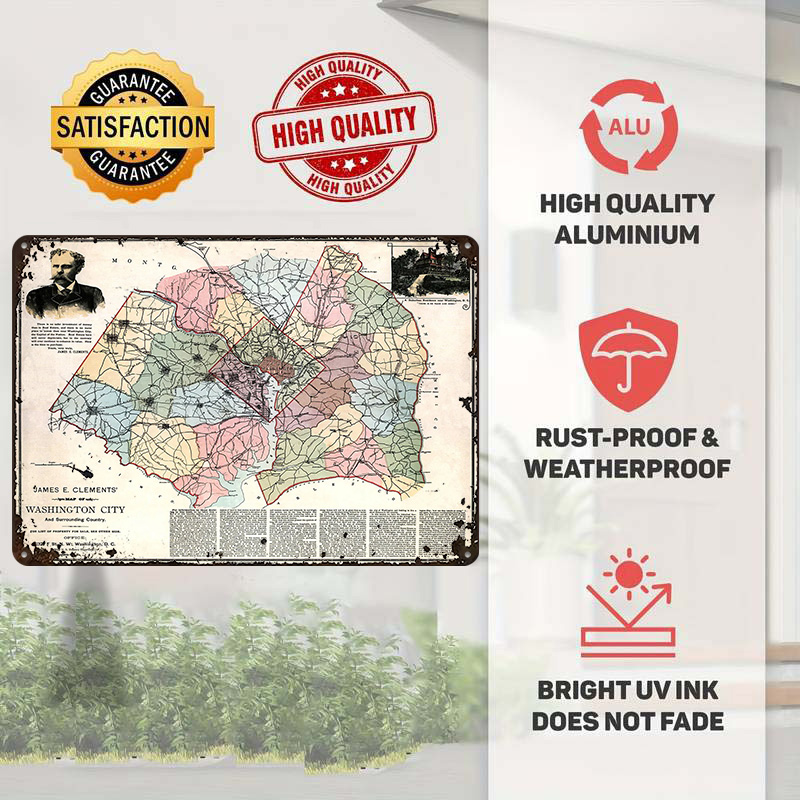 Map of Washington City Printed - Custom Map Poster reseña y precio