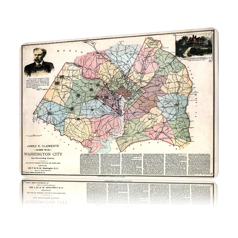 Map of Washington City Printed - Custom Map Poster reseña y precio
