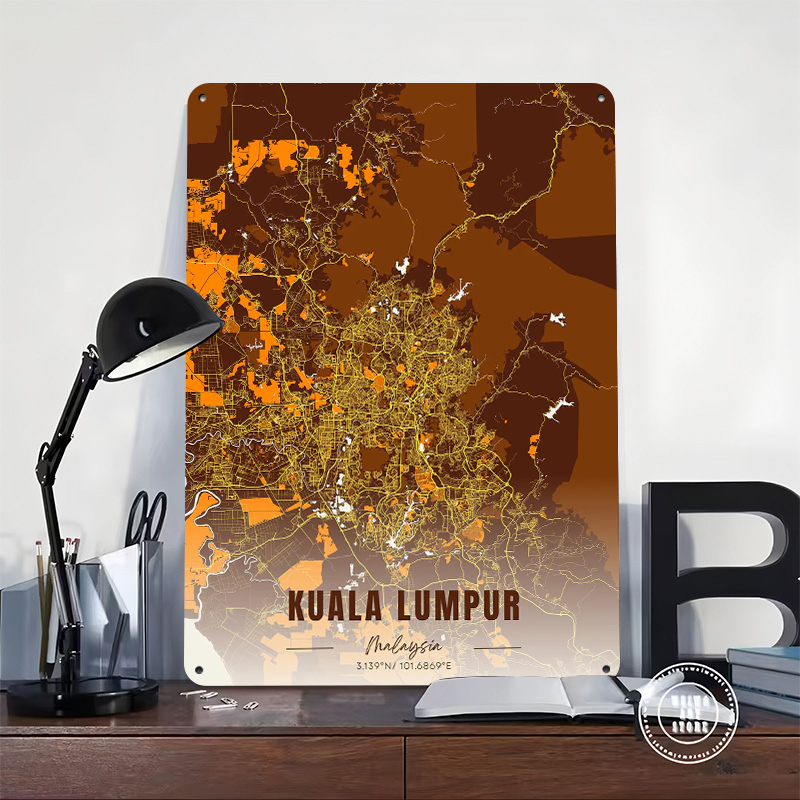 Kuala Lumpur Map Art Printed P - Custom Map Poster reseña y precio