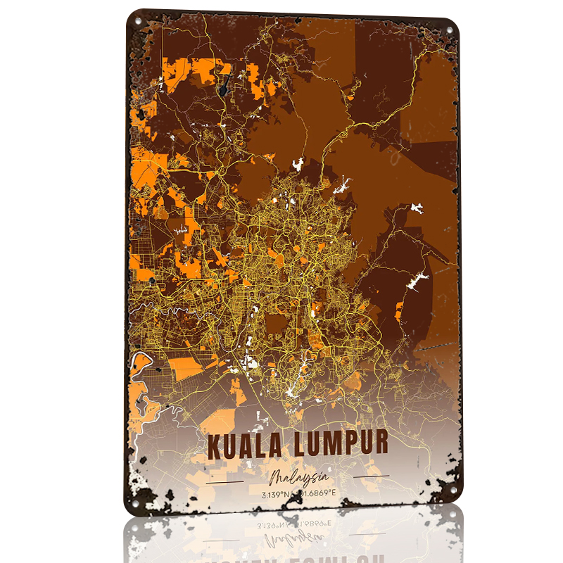 Kuala Lumpur Map Art Printed P - Custom Map Poster reseña y precio
