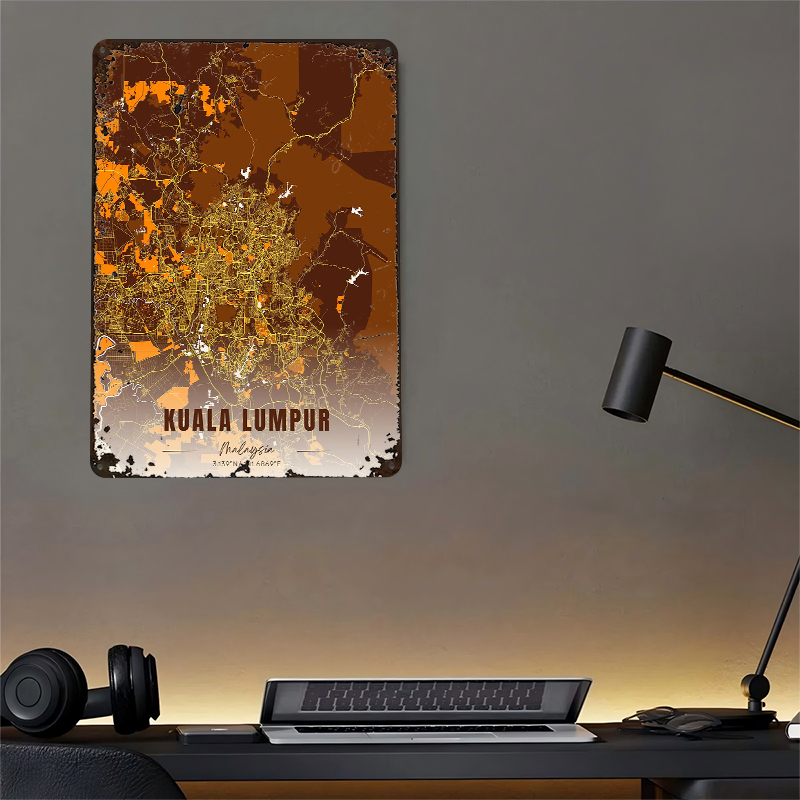 Kuala Lumpur Map Art Printed P - Custom Map Poster reseña y precio