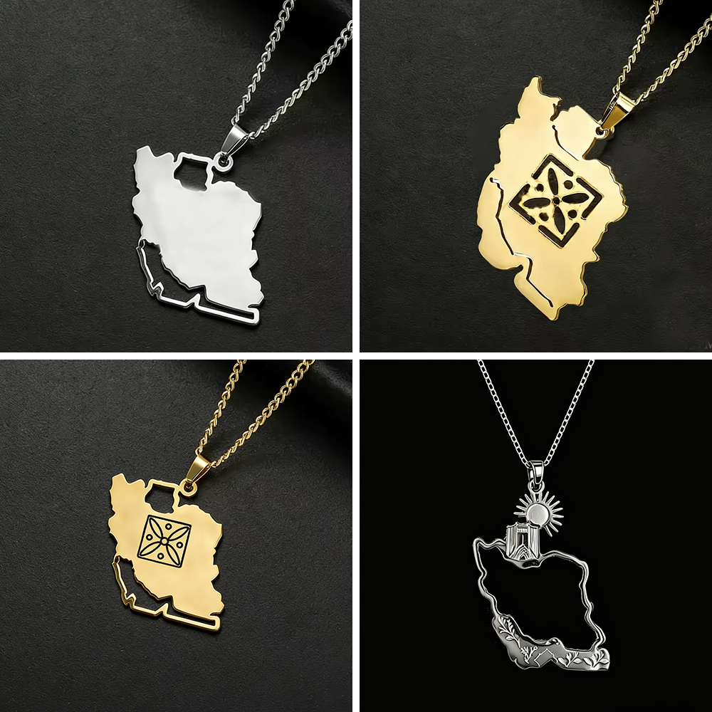 Lucktune Iran Map Pendant Neck - Custom Star Map reseña y precio
