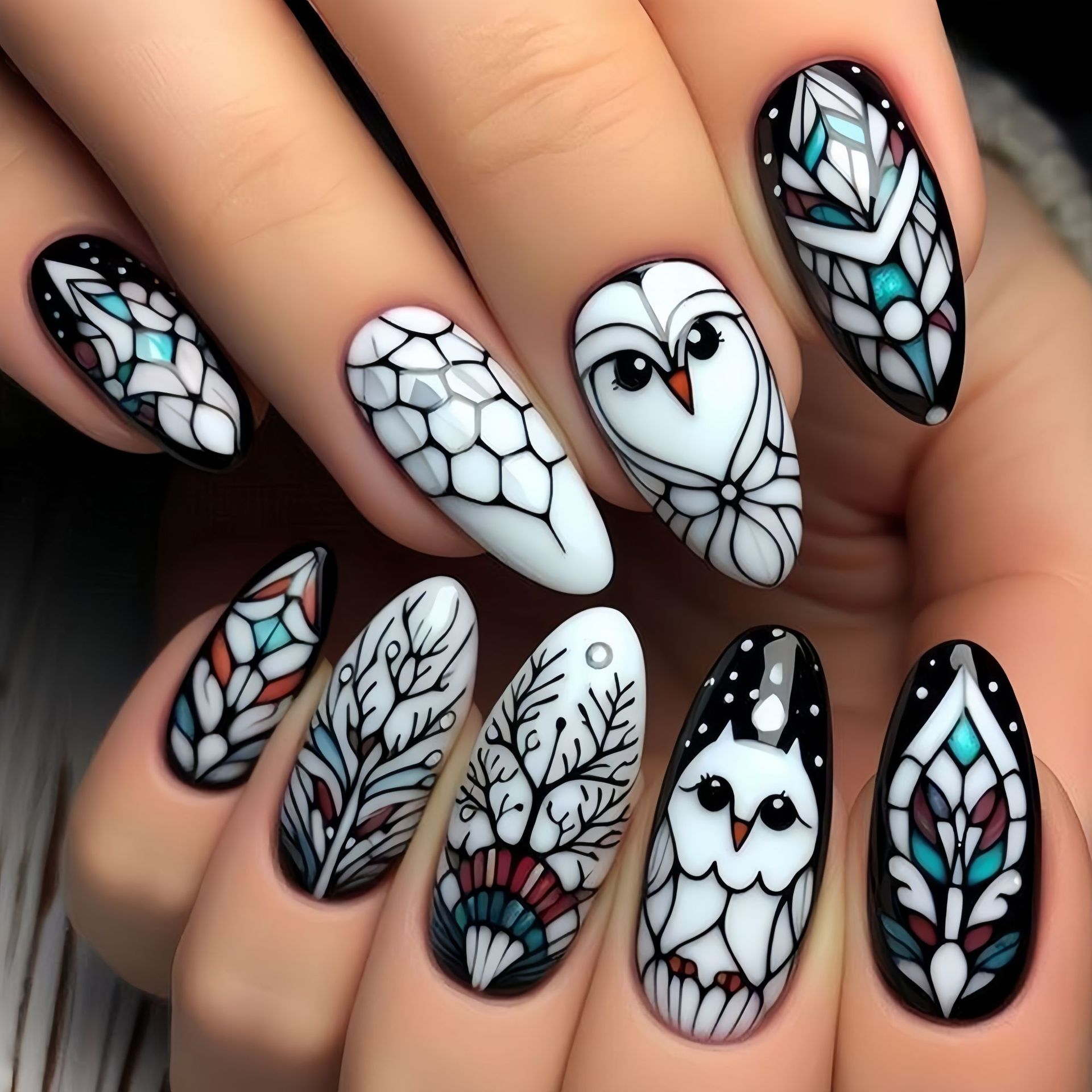 Medium long fake nails for wom - Pressed Flower Art reseña y precio