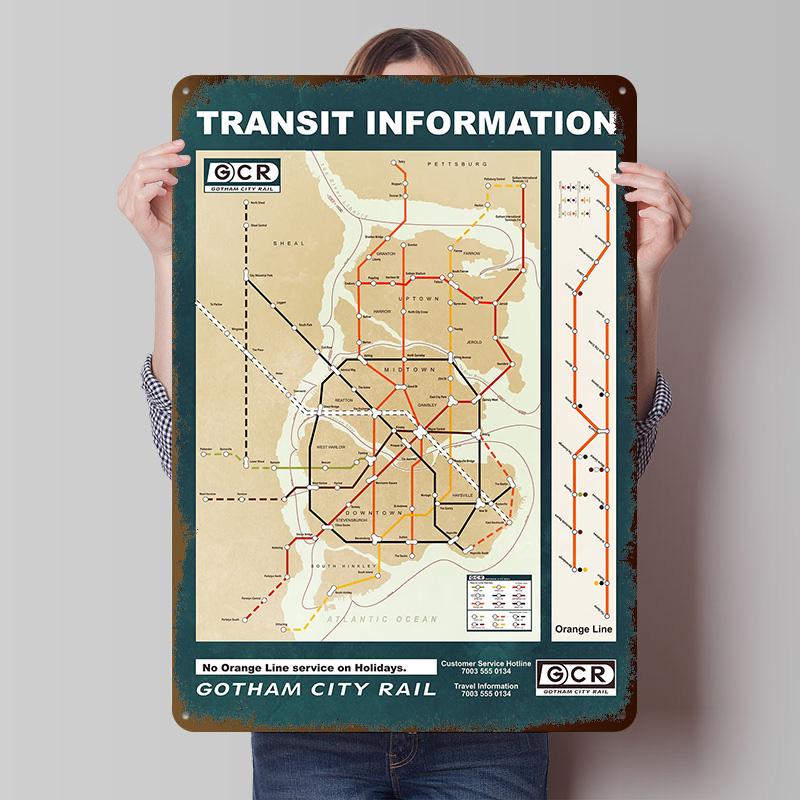 Gotham City Map Printed Poster - Custom Map Poster reseña y precio