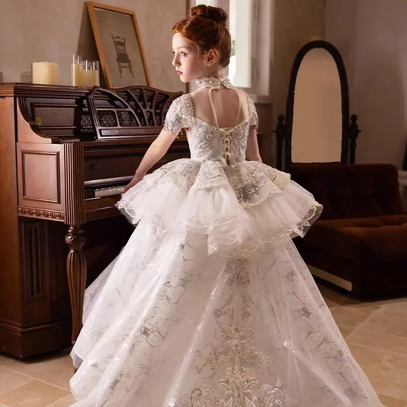 Custom Flower Girl Dress Weddi - Birth Flower Necklace reseña y precio