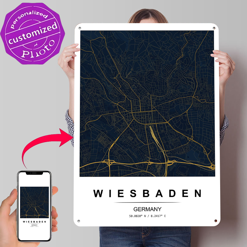 Wiesbaden City Map Printed Pos - Custom Map Poster reseña y precio