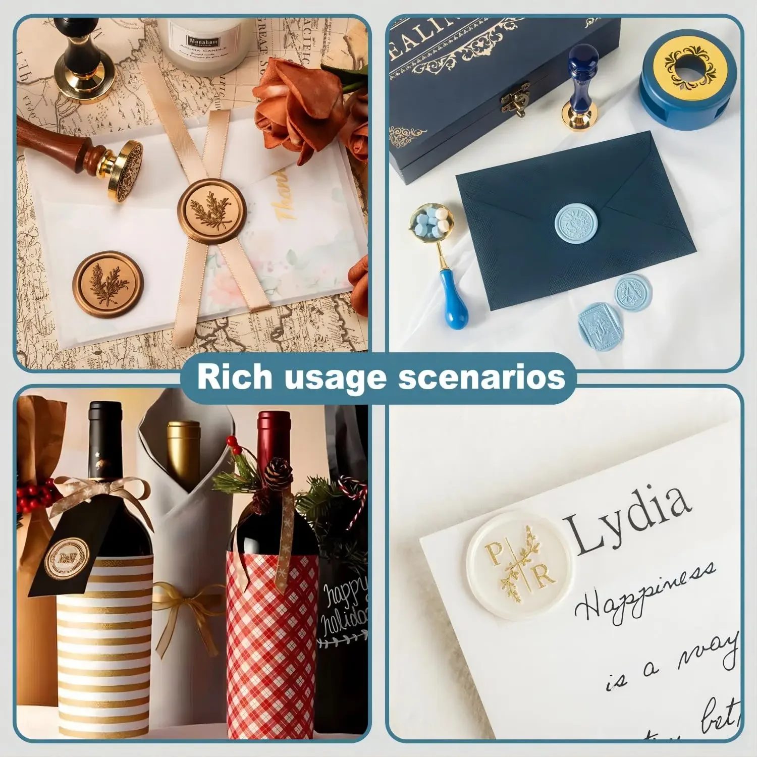 Custom Wax Seal Stamp Kit Doub - Wax Seal Letter Kit reseña y precio