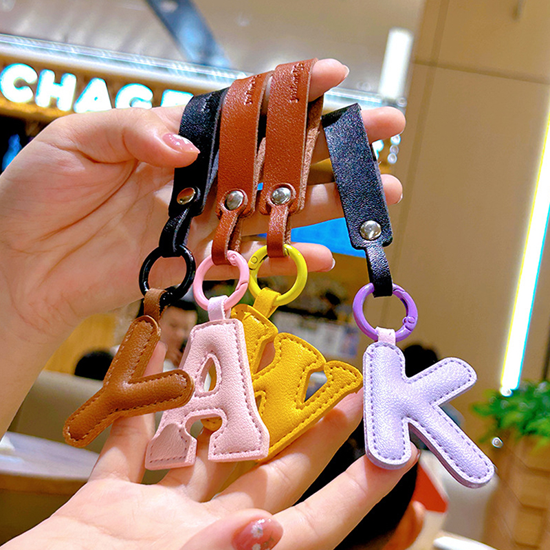 A To Z PU Leather Initial Lett - Monogram Keychain Leather reseña y precio