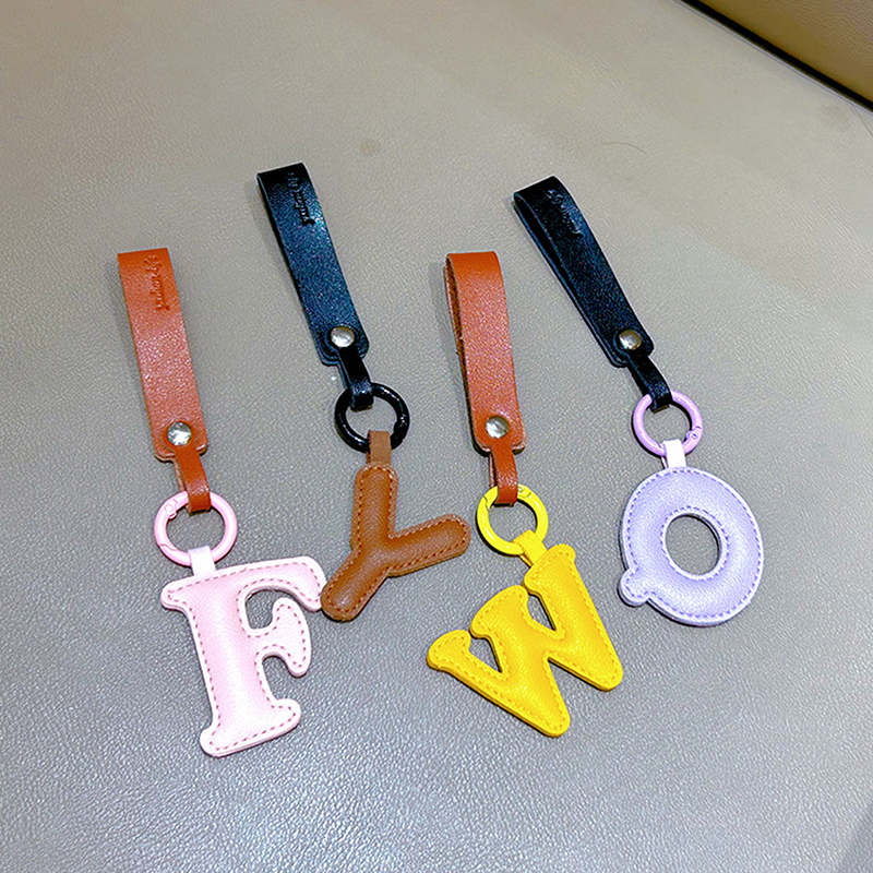 A To Z PU Leather Initial Lett - Monogram Keychain Leather reseña y precio