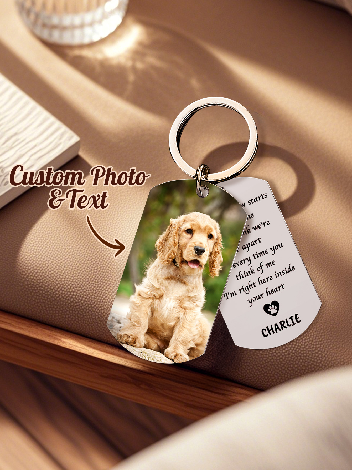 Personalized Pet Photo Keychai - Pet Portrait Custom reseña y precio