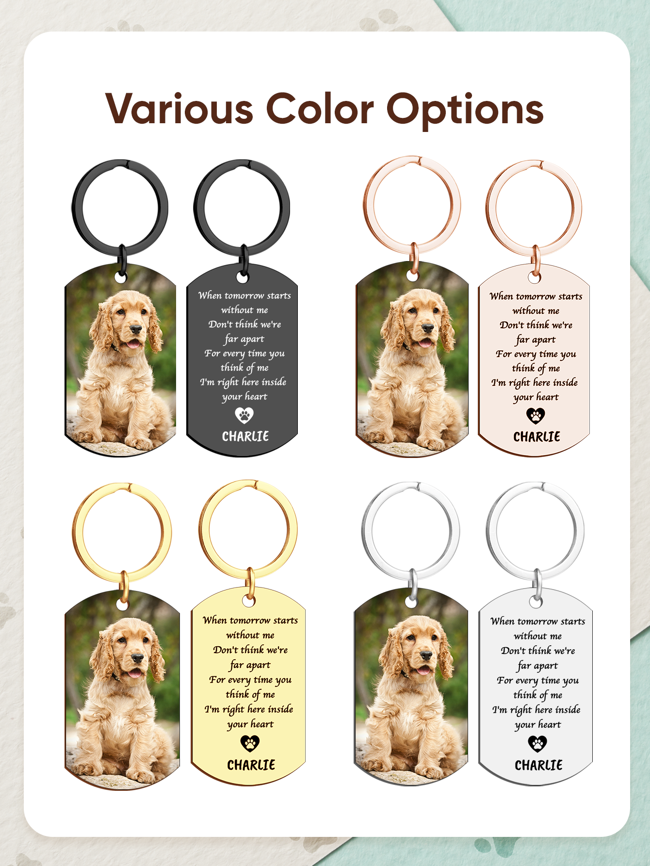 Personalized Pet Photo Keychai - Pet Portrait Custom reseña y precio