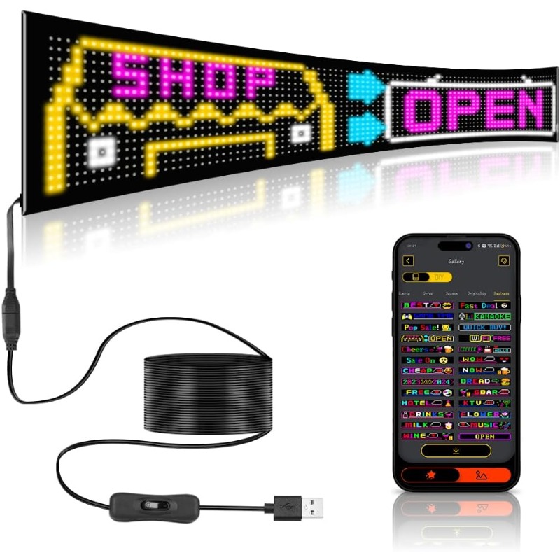 Programmable LED Sign Scrollin - Custom Map Poster reseña y precio