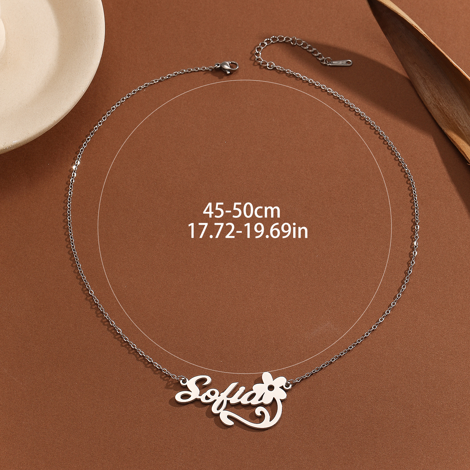 Stainless Steel Flower Letter  - Name Necklace Custom reseña y precio