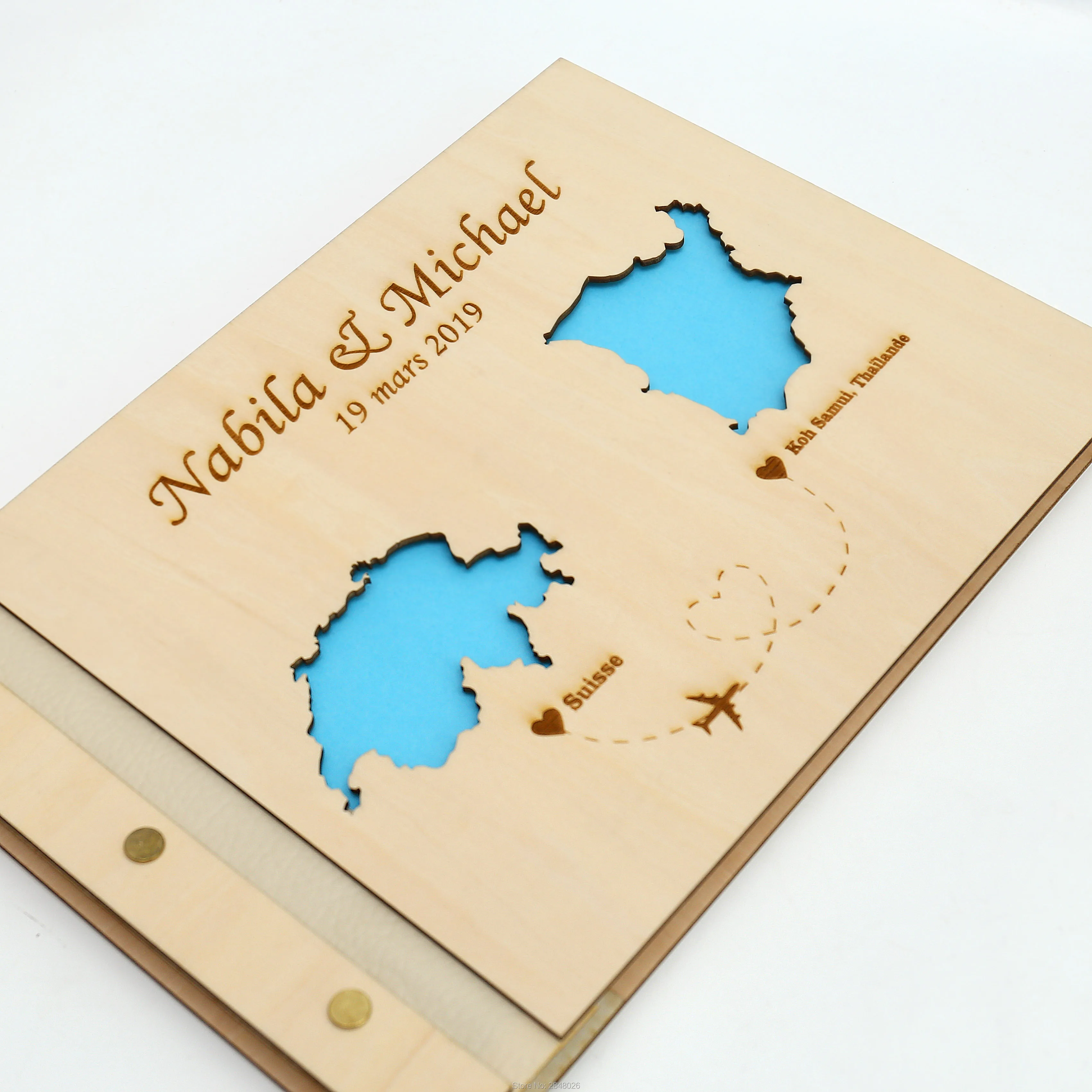 Rustic engraved wedding guestb - Custom Star Map reseña y precio