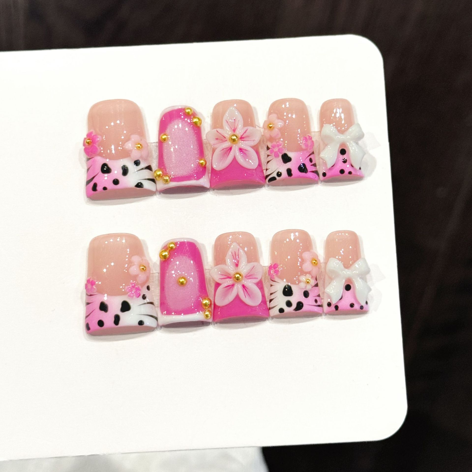 10pcs Ocean Style Fake Nails D - Pressed Flower Art reseña y precio
