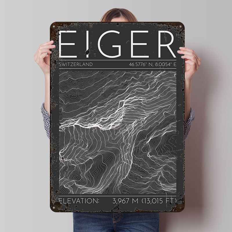 Eiger Mountain Topographic Con - Custom Map Poster reseña y precio