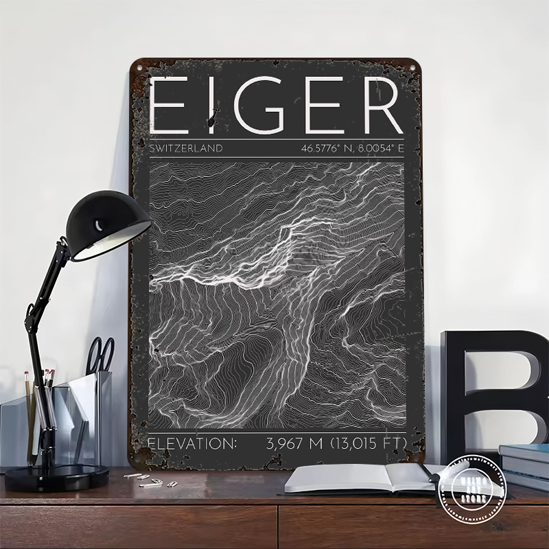 Eiger Mountain Topographic Con - Custom Map Poster reseña y precio