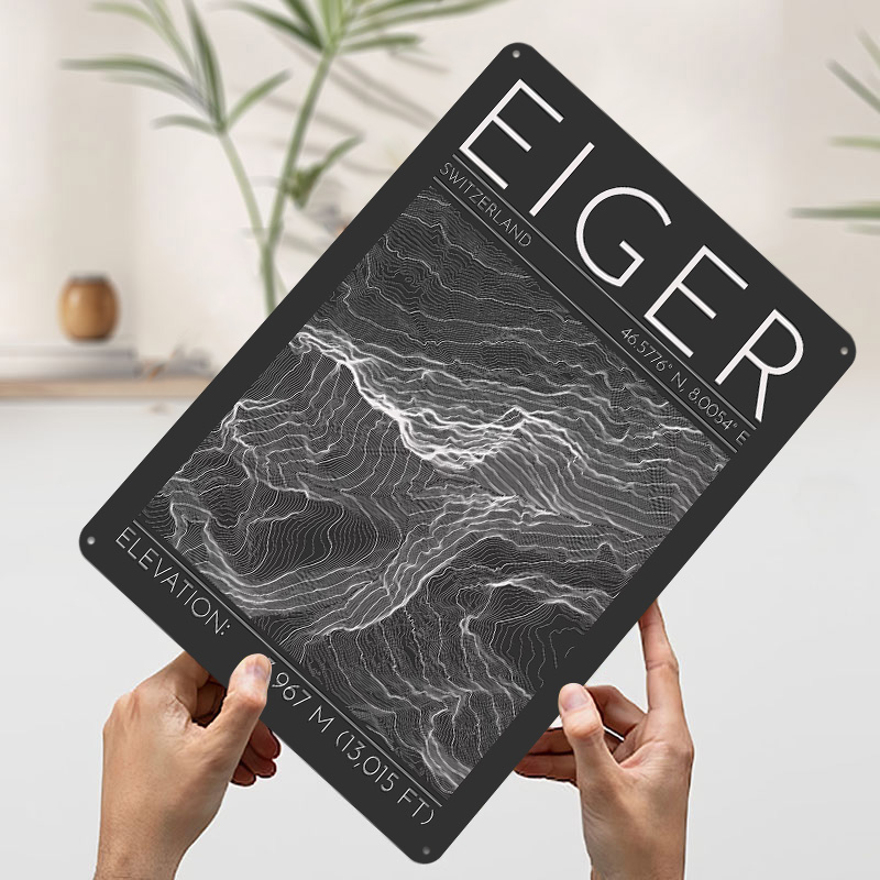 Eiger Mountain Topographic Con - Custom Map Poster reseña y precio