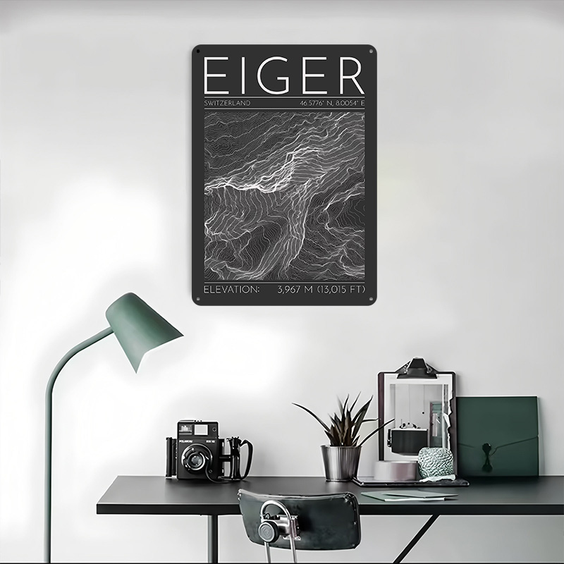 Eiger Mountain Topographic Con - Custom Map Poster reseña y precio