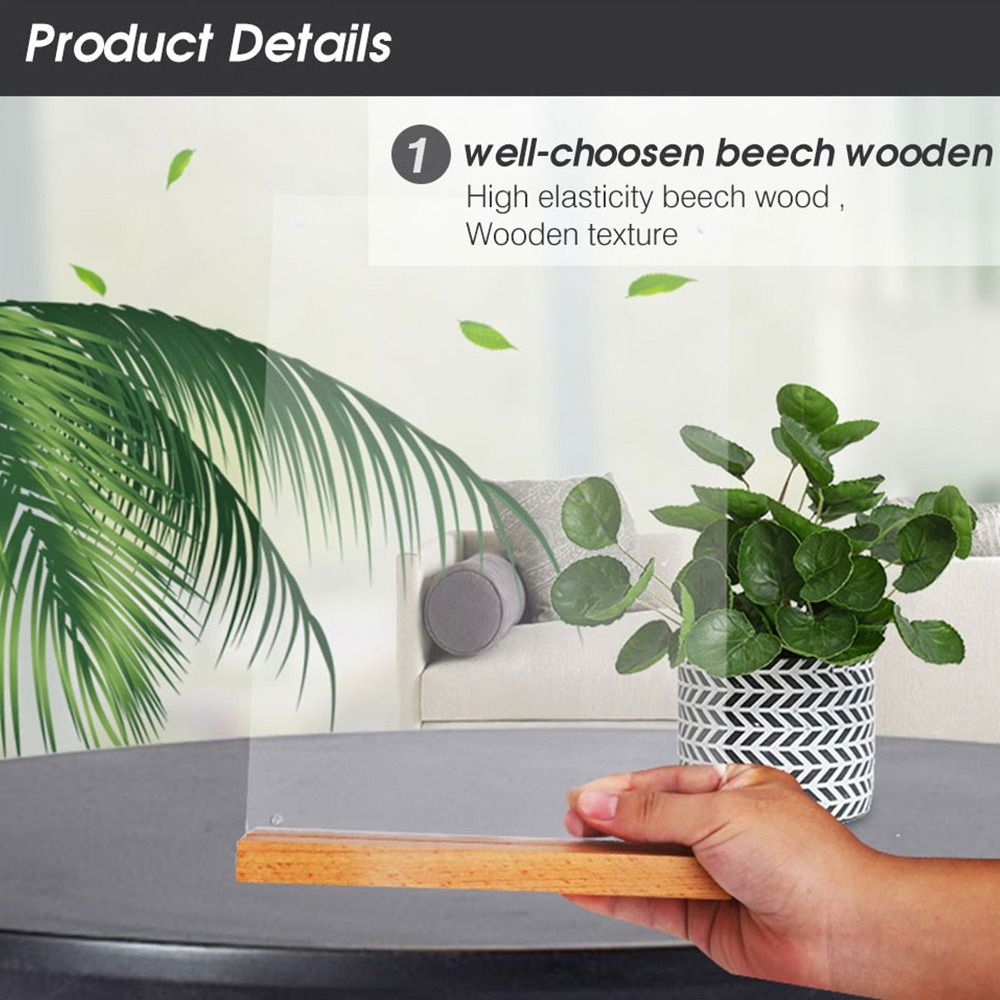 Durable Acrylic Table Top Sign - Engraved Wood Frame reseña y precio
