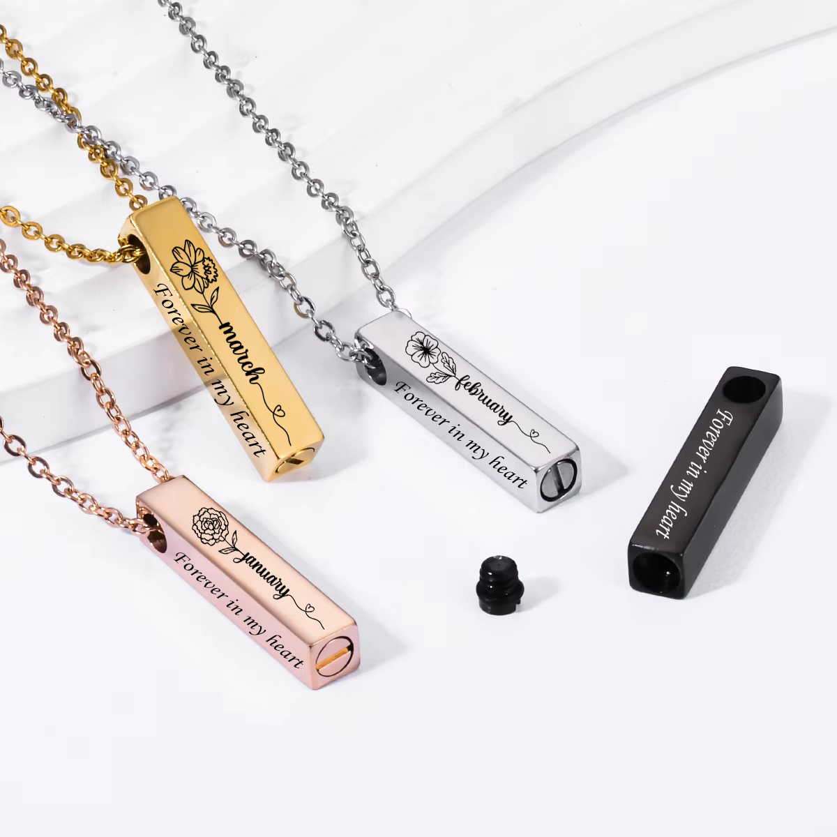 Birth Flower Urn Necklace For  - Birth Flower Necklace reseña y precio