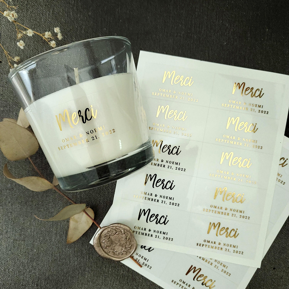 100pcs Custom Transparent Labe - Personalised Candle Label reseña y precio