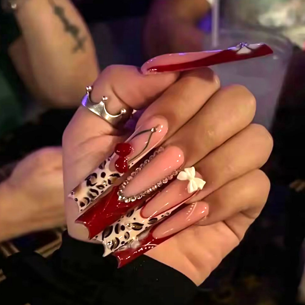 24pcs Wearable Press on Nails  - Pressed Flower Art reseña y precio