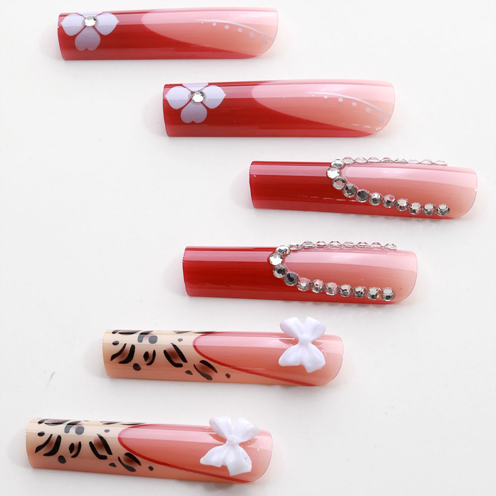24pcs Wearable Press on Nails  - Pressed Flower Art reseña y precio
