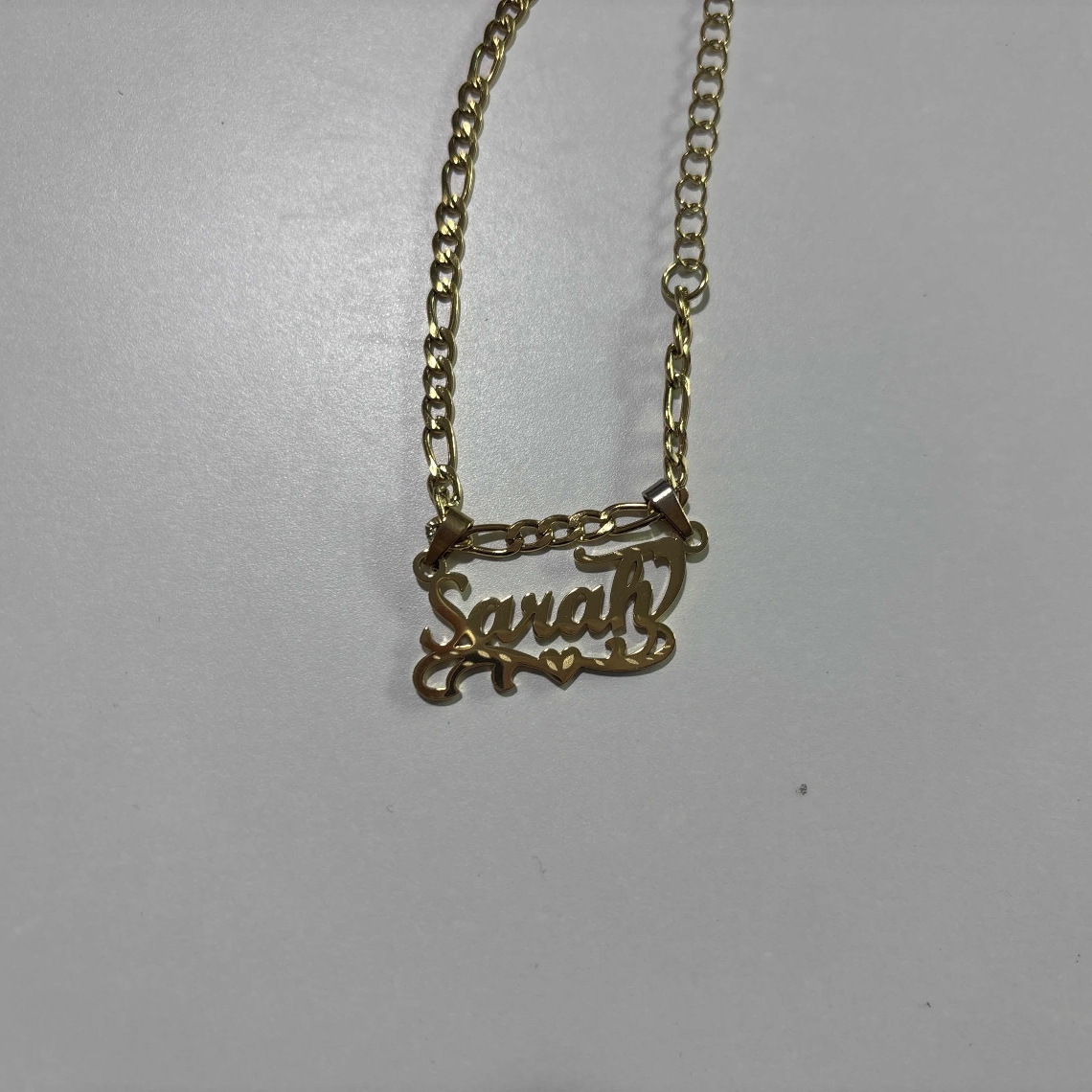 Custom Figaro Chain Heart Name - Name Necklace Custom reseña y precio
