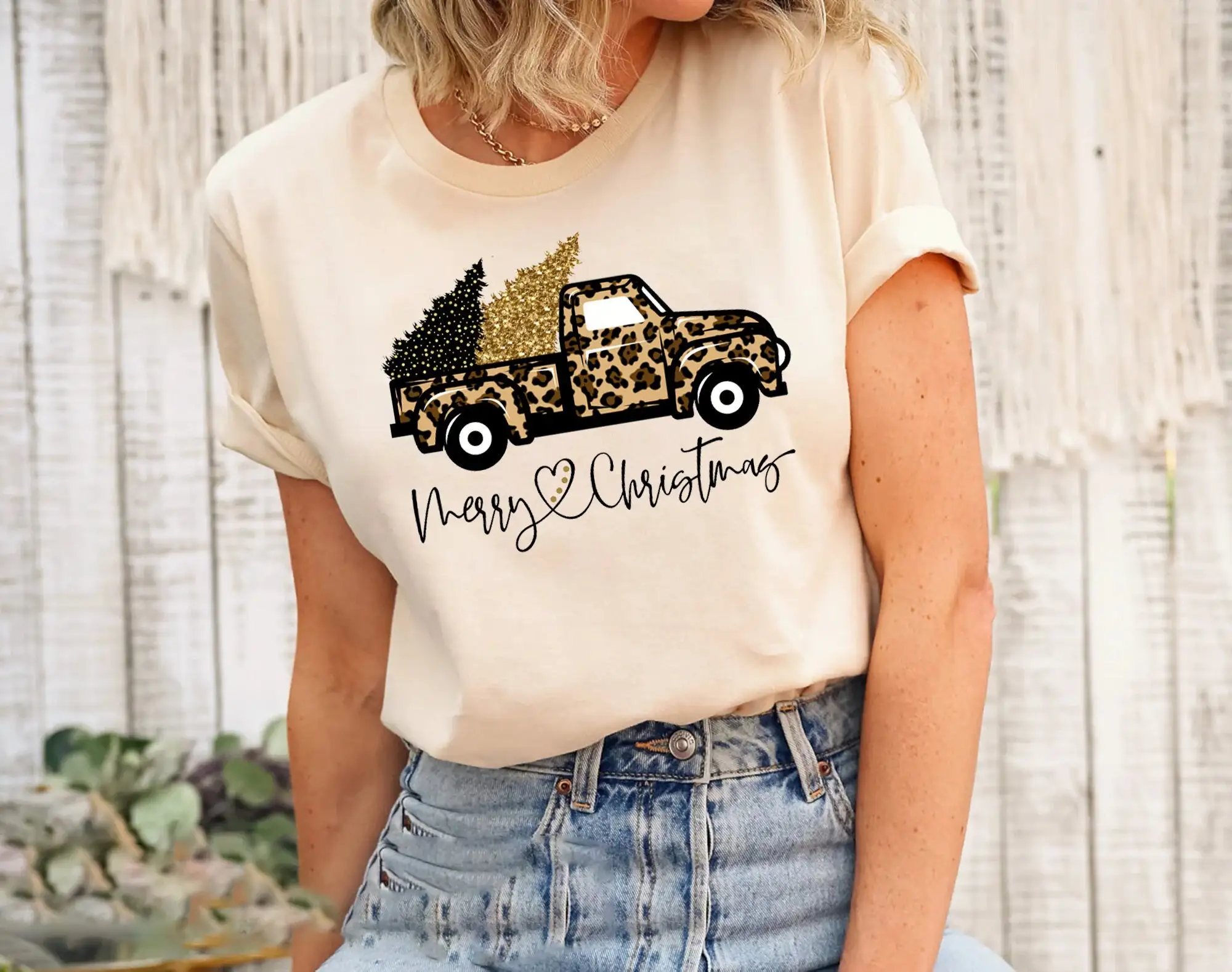 Christmas Truck T Shirt Leopar - Family Tree Print reseña y precio