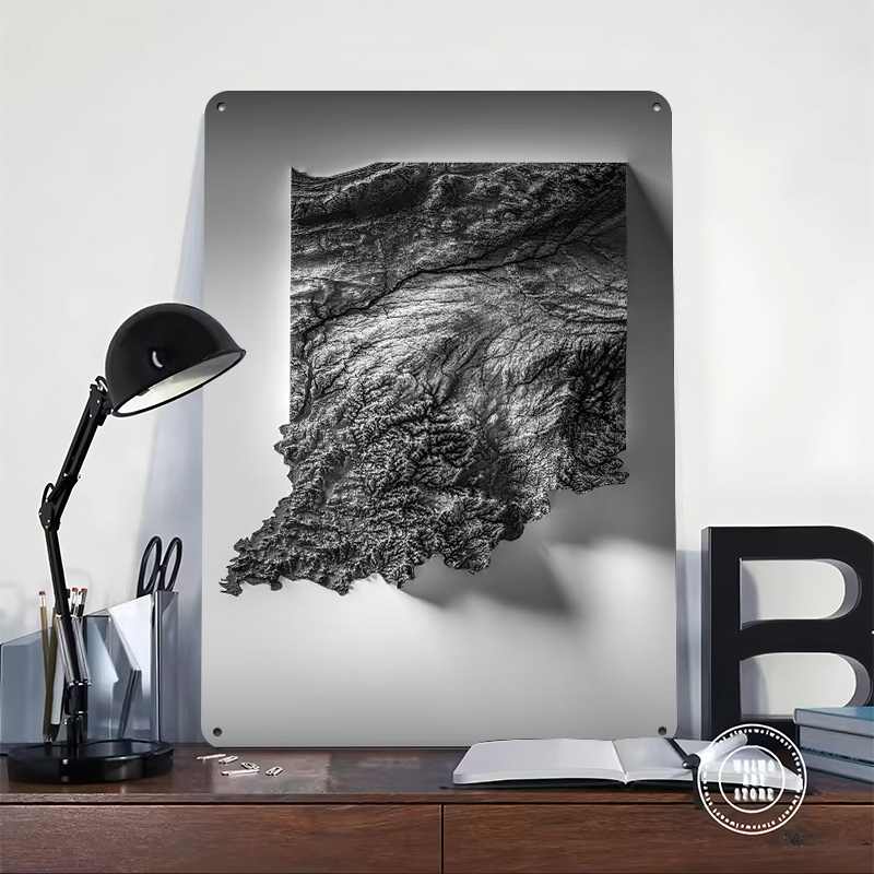 Indiana Topographic Map Printe - Custom Map Poster reseña y precio
