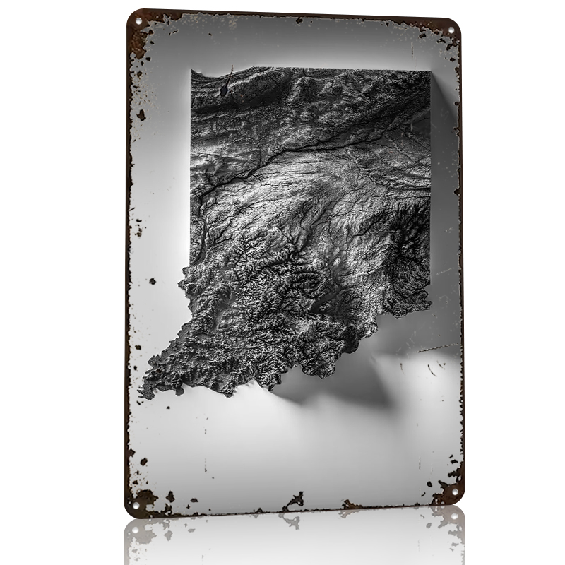 Indiana Topographic Map Printe - Custom Map Poster reseña y precio