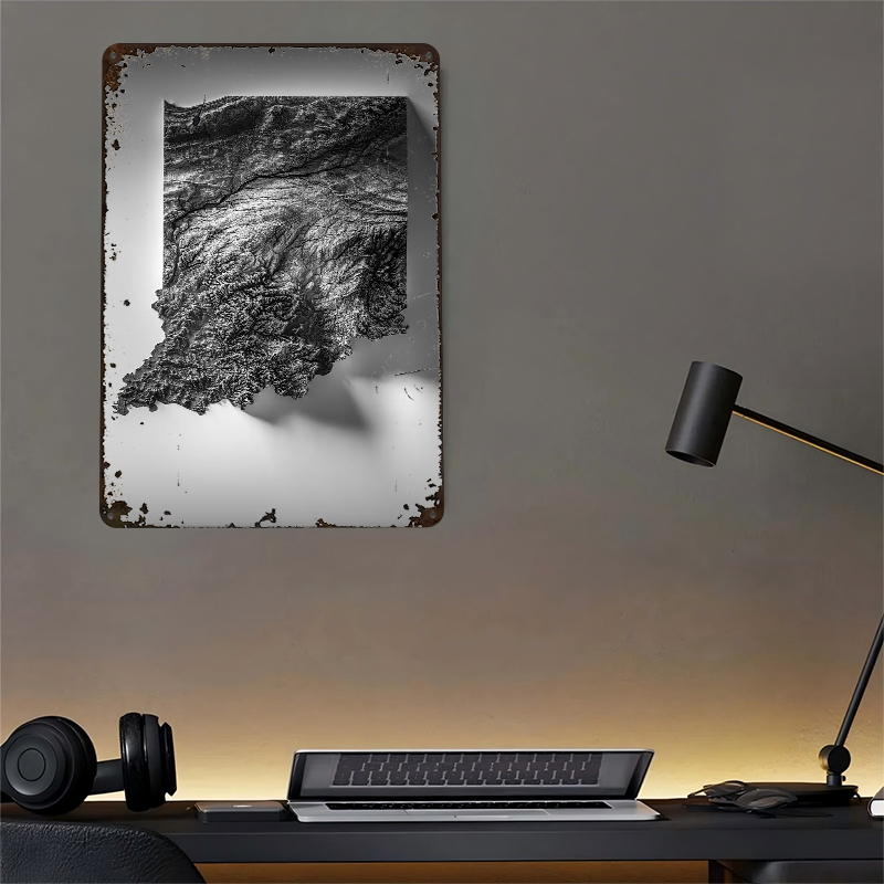 Indiana Topographic Map Printe - Custom Map Poster reseña y precio