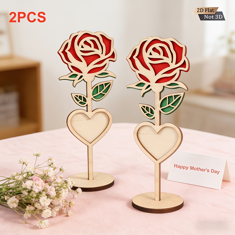 2pcs Handmade Engraved 2D Wood - Engraved Wood Frame reseña y precio