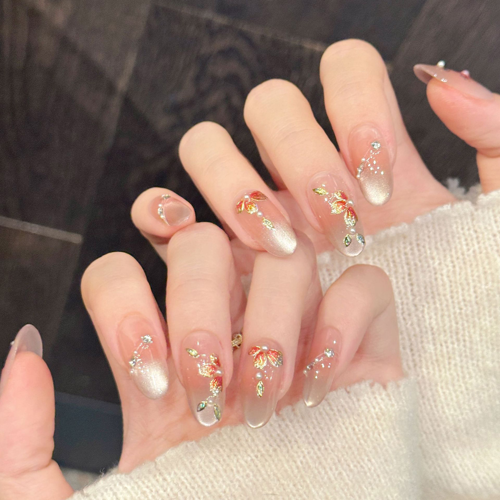 10pcs Handmade Fake Nails Pres - Pressed Flower Art reseña y precio