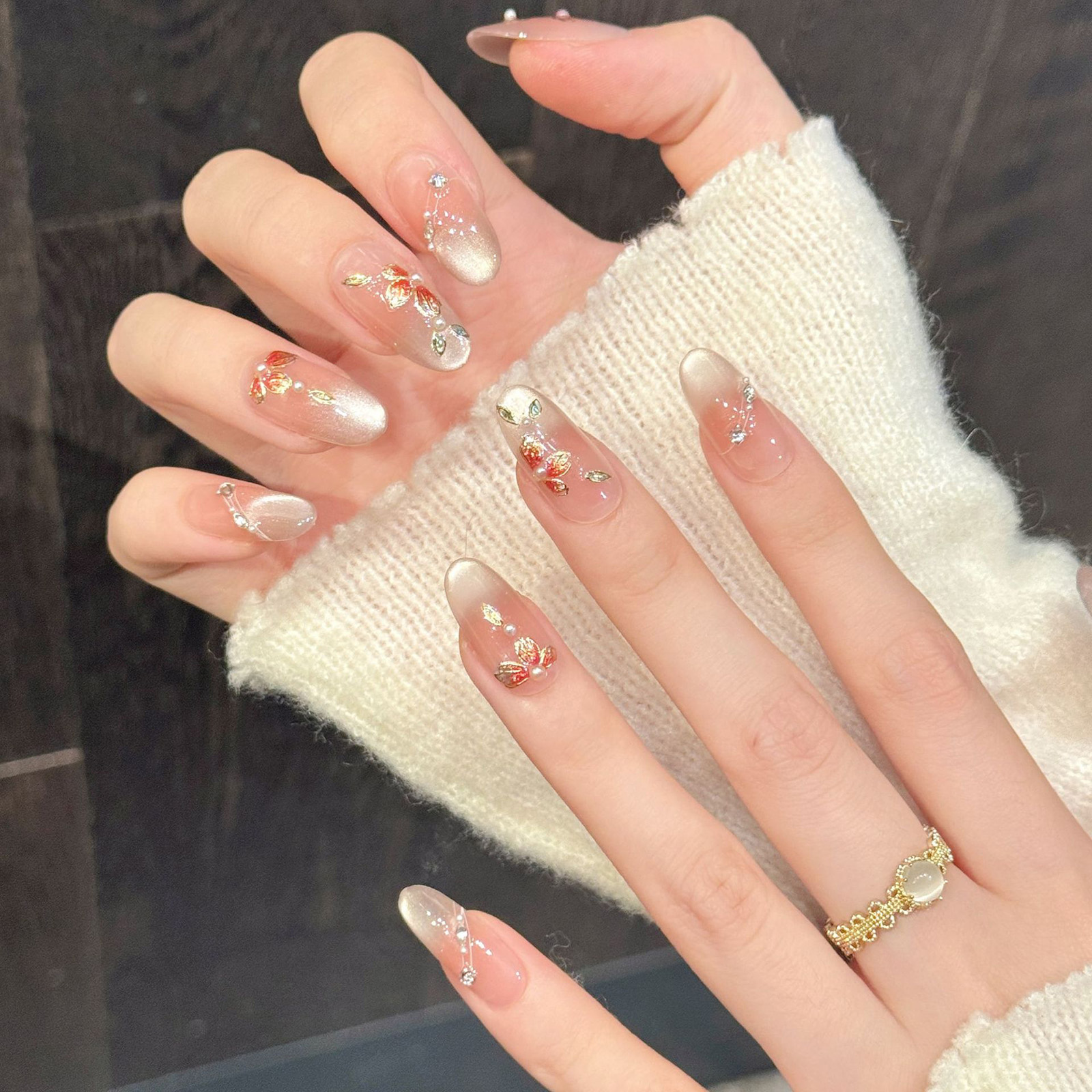 10pcs Handmade Fake Nails Pres - Pressed Flower Art reseña y precio