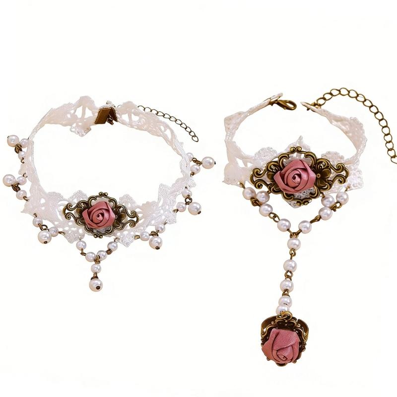 J78F Lace Necklace And Coordin - Coordinates Bracelet reseña y precio
