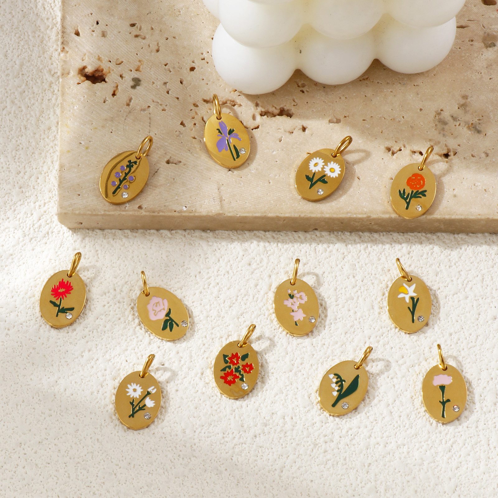1 Piece 304 Stainless Steel Bi - Birth Flower Necklace reseña y precio